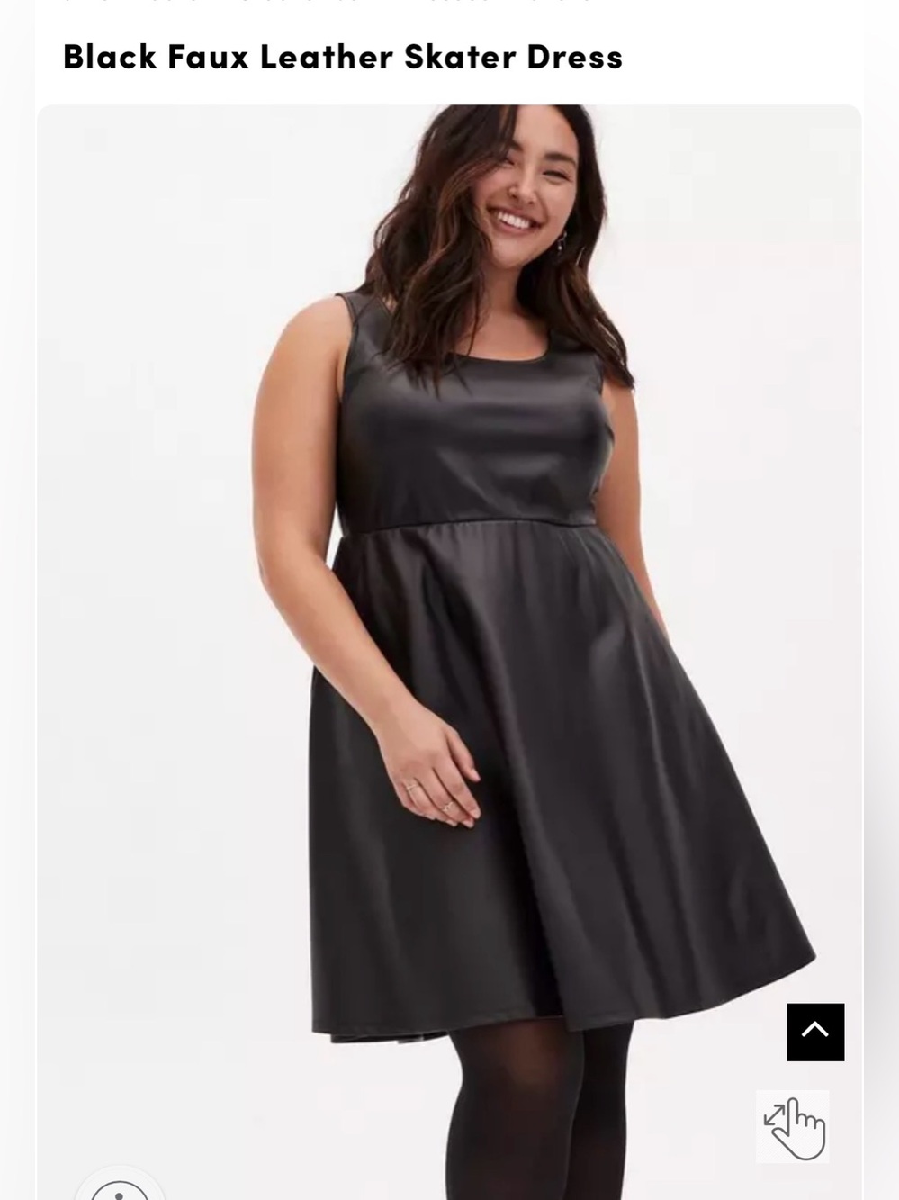 TORRID Black Faux Leather Skater Dress - Unbranded